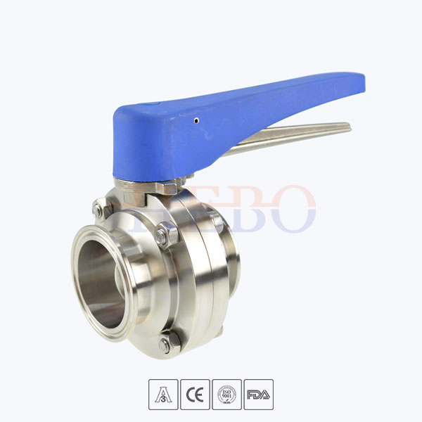 Stainless-Steel-Hygienic-Plastic-Handle-Clamped-Gripper-Butterfly-Valve